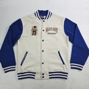 Death Row Records Varsity Jacket Blue & Creme Streetwear Hip Hop Rap Mens Sz‎ M